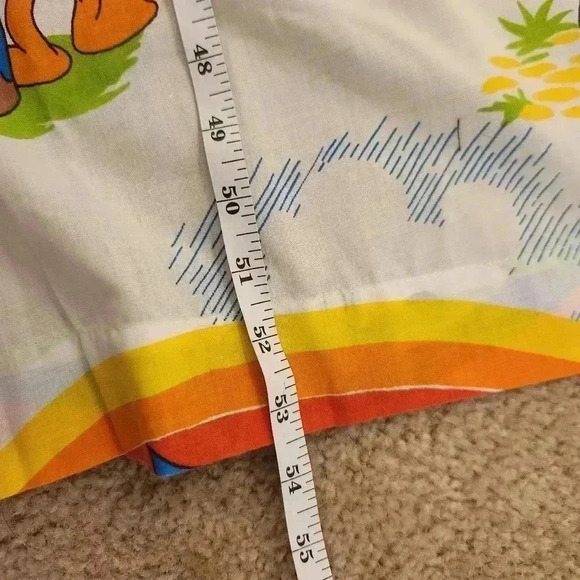 Vintage Disney Set Of 4 Curtains Rainbow Clouds Donald Duck Mickey Mouse #P290 - Picture 4 of 6